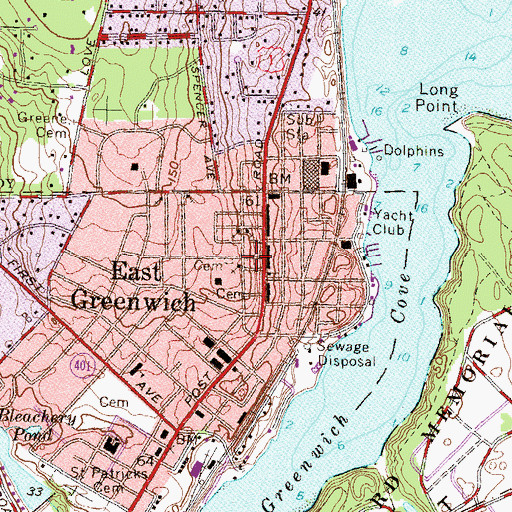 Topographic Map of Saint Lukes Episcopal Church, RI