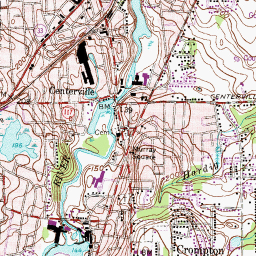 Topographic Map of Saint Marys Church, RI