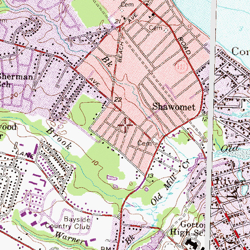 Topographic Map of Saint Peter School, RI