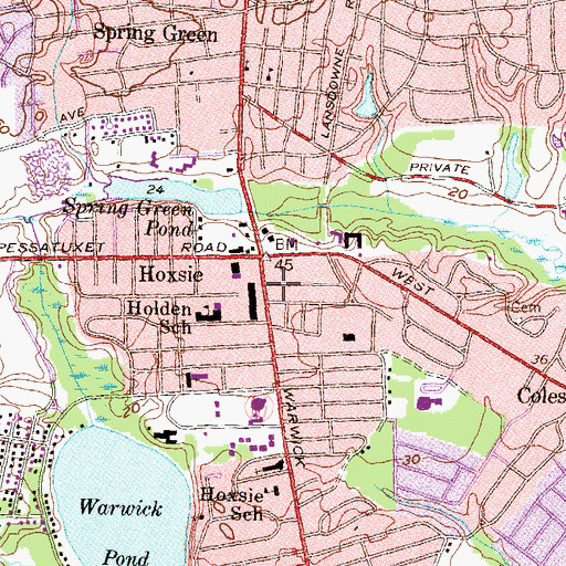 Topographic Map of Saint Timothys Church, RI