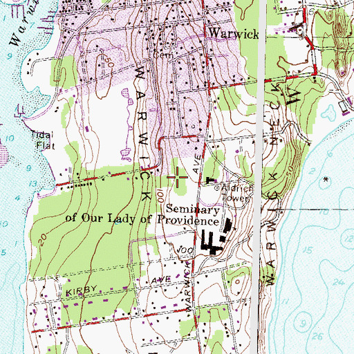 Topographic Map of Seaview Country Club, RI