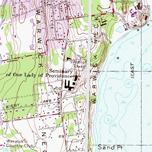 Topographic Map of Seminary of Our Lady of Providence, RI