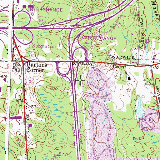 Topographic Map of Sweet Peas Village School, RI