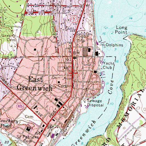 Topographic Map of Warwick Museum of Art, RI