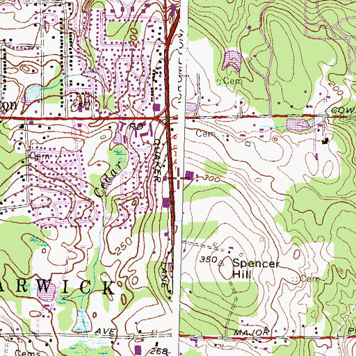 Topographic Map of Warwick Musical Theatre, RI