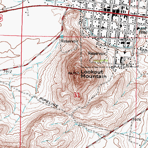Topographic Map of Lookout Mountain, CO