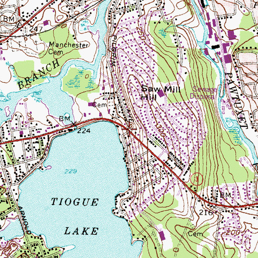 Topographic Map of West Bay Collaborative School, RI