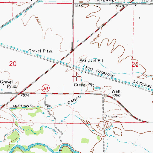 Topographic Map of Midland Canal, CO