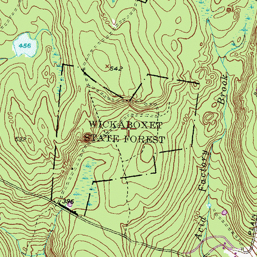 Topographic Map of Wickaboxet State Forest, RI