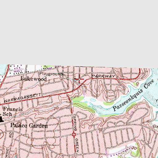Topographic Map of Zion Korean United Methodist Church, RI