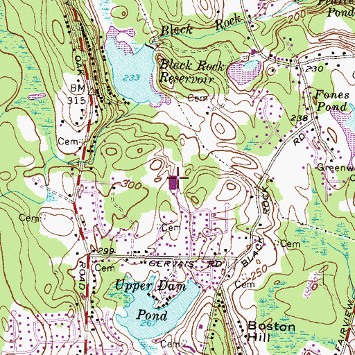 Topographic Map of Blackrock School, RI