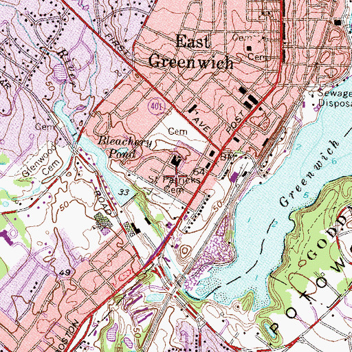 Topographic Map of Our Lady of Mercy Regional School, RI