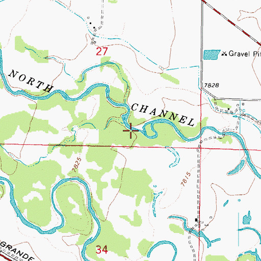 Topographic Map of North Channel Rio Grande, CO