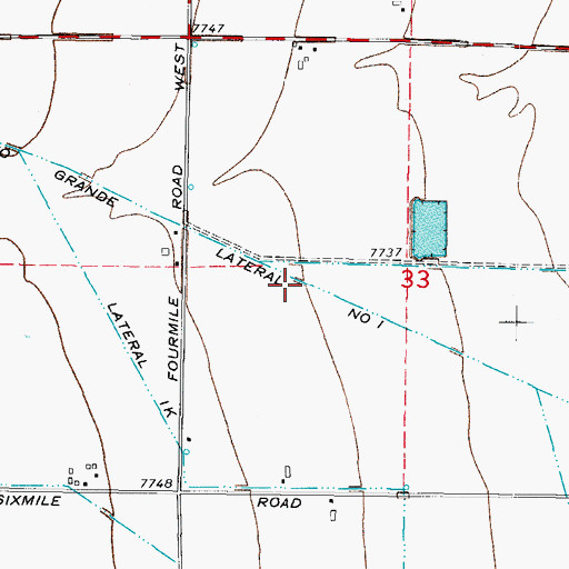 Topographic Map of Rio Grande Lateral Number 1, CO