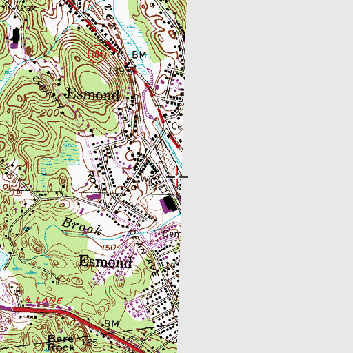 Topographic Map of Allenville Mill (historical), RI