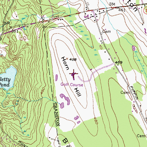 Topographic Map of Alpine Country Club, RI