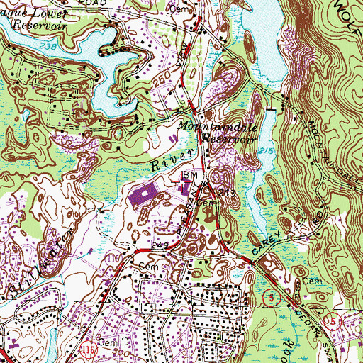 Topographic Map of Anna M McCabe School, RI