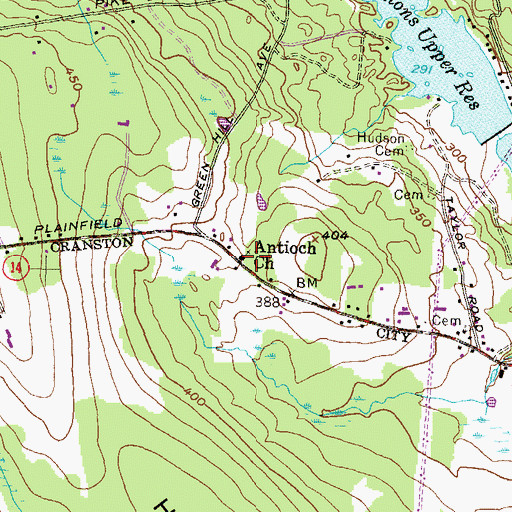 Topographic Map of Antioch Church, RI
