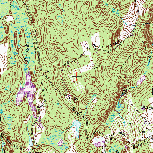 Topographic Map of Apple Valley, RI