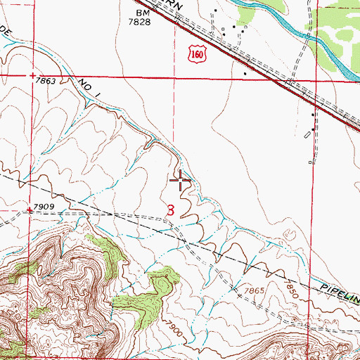 Topographic Map of Rio Grande Number 1, CO