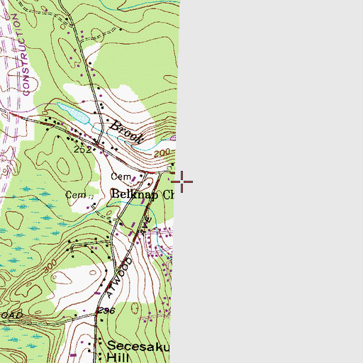 Topographic Map of Belknap Church, RI