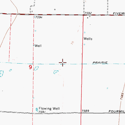 Topographic Map of Prairie Ditch, CO