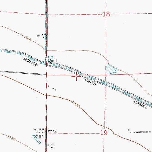 Topographic Map of Monte Vista Canal, CO