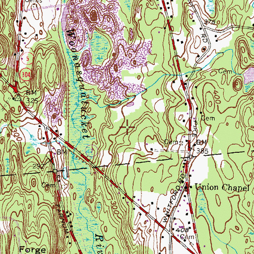 Topographic Map of The Blunders, RI