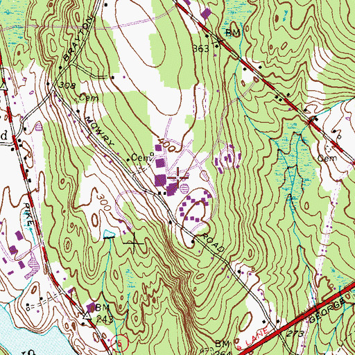 Topographic Map of Bryant College, RI