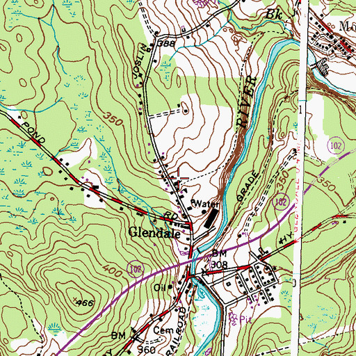 Topographic Map of Burrillville United Methodist Church, RI