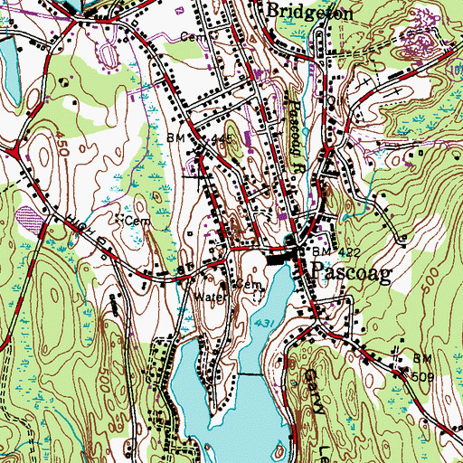 Topographic Map of Calvary Episcopal Church, RI