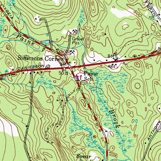 Topographic Map of Captain Isaac Paine School, RI