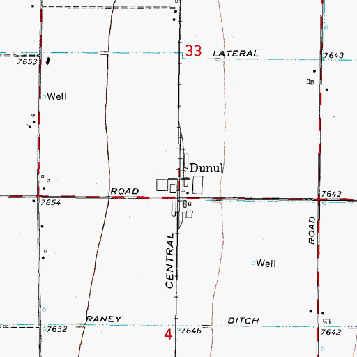 Topographic Map of Dunul, CO