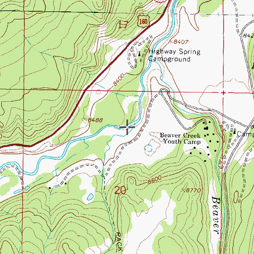 Topographic Map of Tewksberry Creek, CO