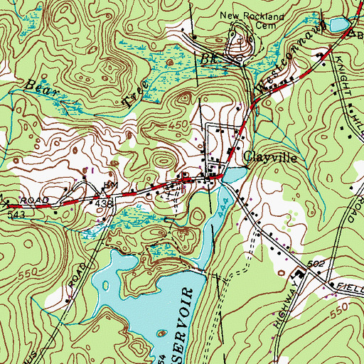 Topographic Map of Clayville Church, RI