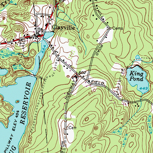 Topographic Map of Clayville Elementary School, RI