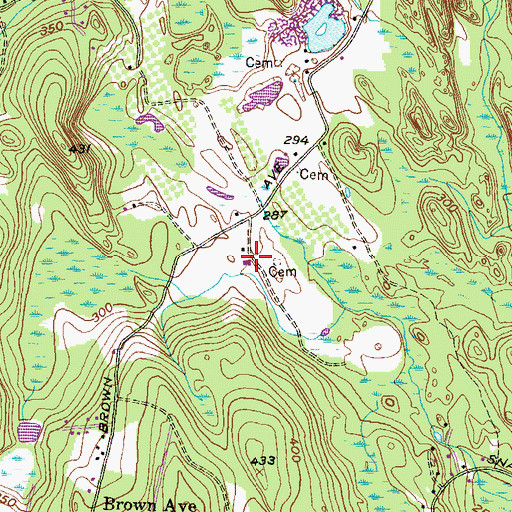 Topographic Map of Dame Farm And Orchards, RI