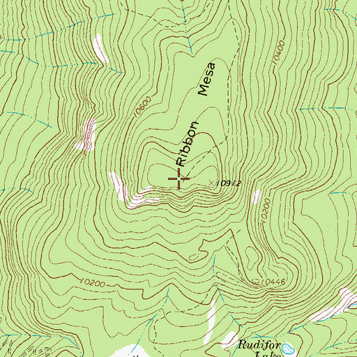 Topographic Map of Ribbon Mesa, CO