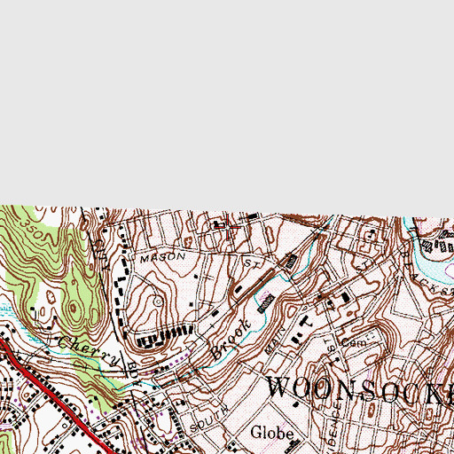 Topographic Map of Fifth Avenue School, RI