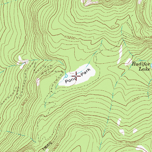 Topographic Map of Pond Park, CO