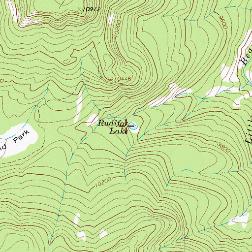 Topographic Map of Rudifor Lake, CO