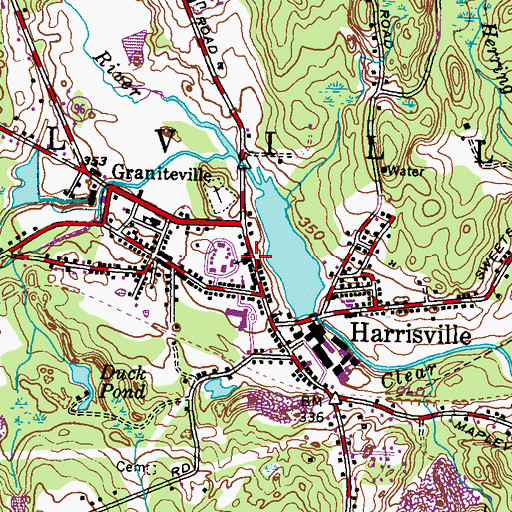 Topographic Map of First Universalist Church of Burrillville, RI