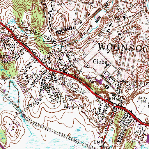 Topographic Map of Friends Meeting House (historical), RI