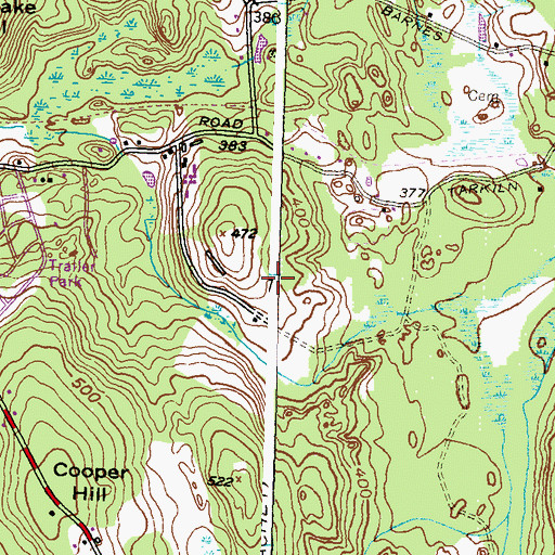 Topographic Map of Gillerans Pond Beach, RI