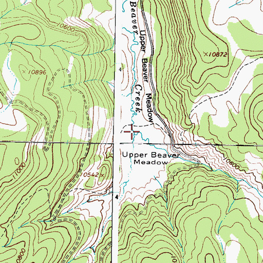 Topographic Map of Upper Beaver Meadow, CO