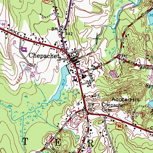 Topographic Map of Glocester Town Hall, RI