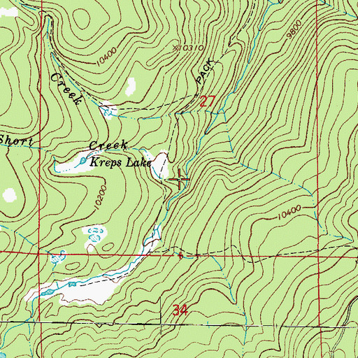 Topographic Map of Short Creek, CO
