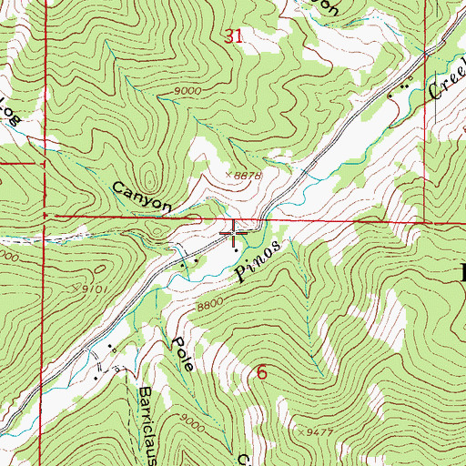 Topographic Map of Lower Log Canyon, CO