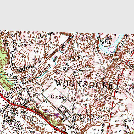 Topographic Map of Holy Family Church, RI