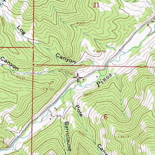 Topographic Map of Log Canyon, CO
